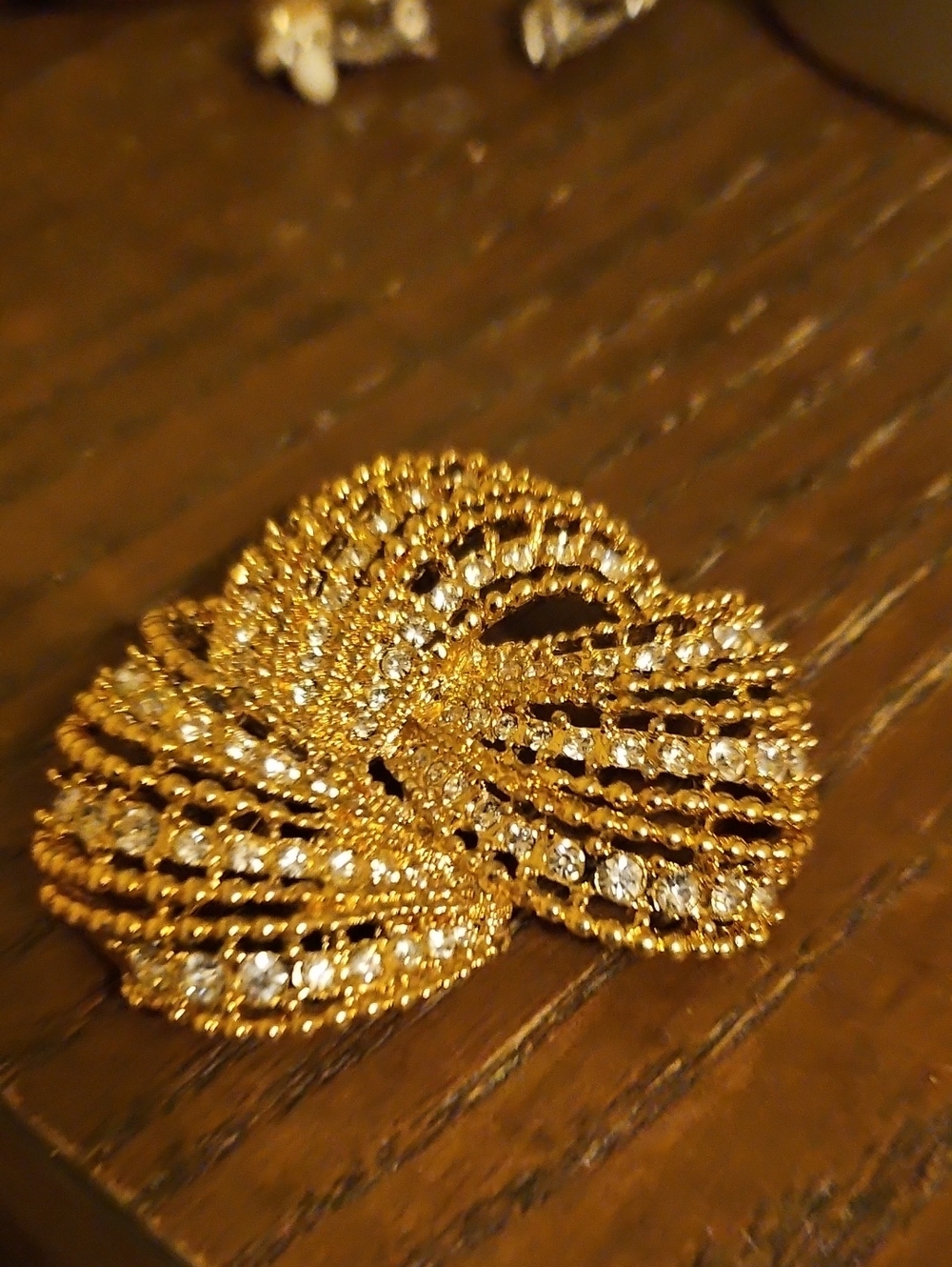 Gold-Tone Crystal Swirl Brooch - Women Jewelry